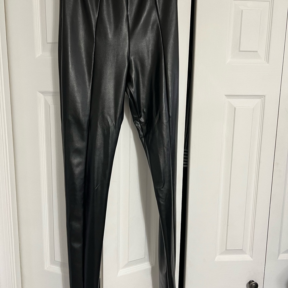 Chic Black Faux Leather Pants